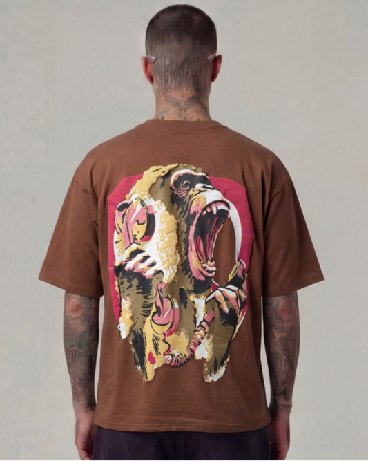 No Phoney Shit here Oversized Brown Unisex T-shirt