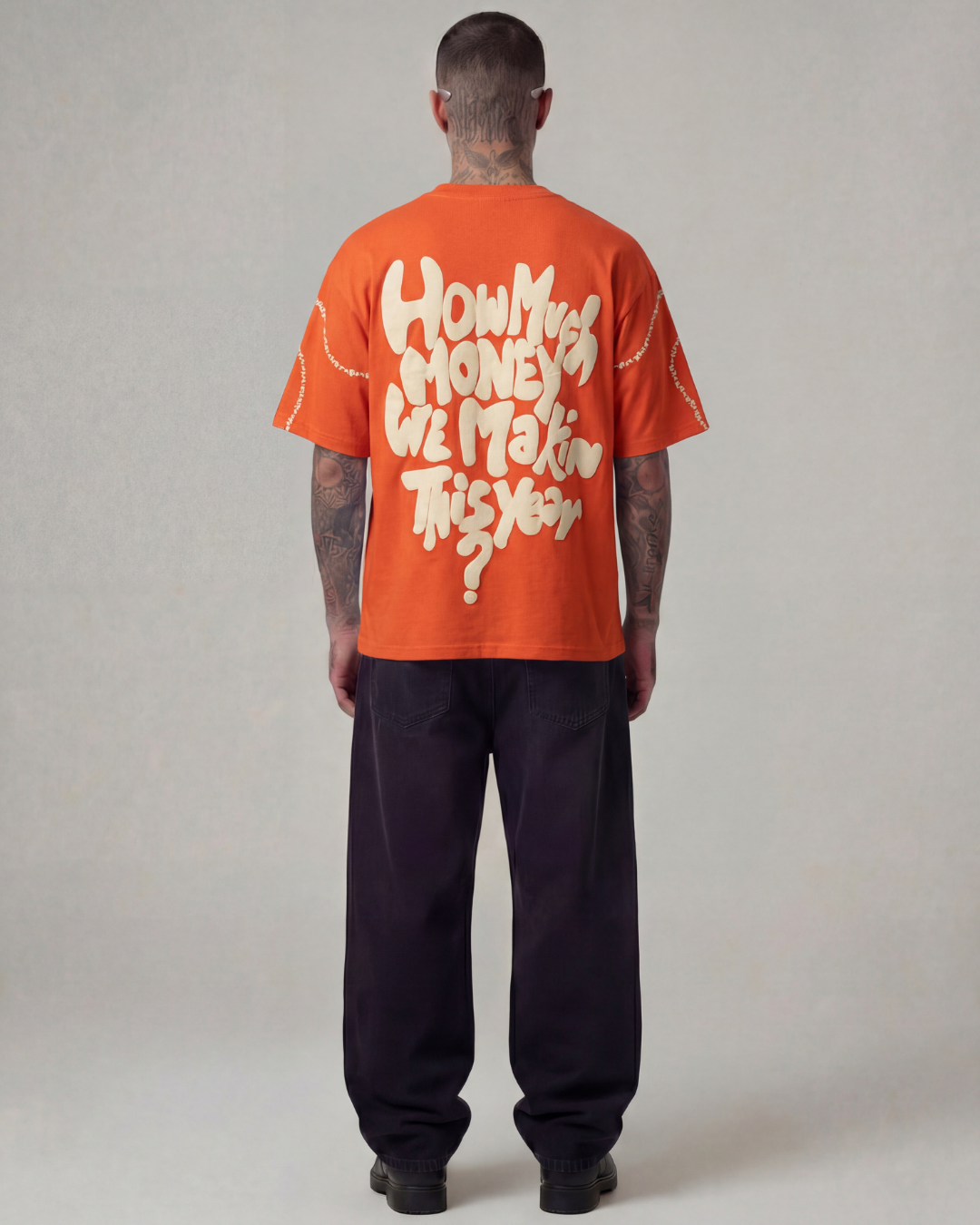 How Much Money Oversized Orange Unisex T-shirt