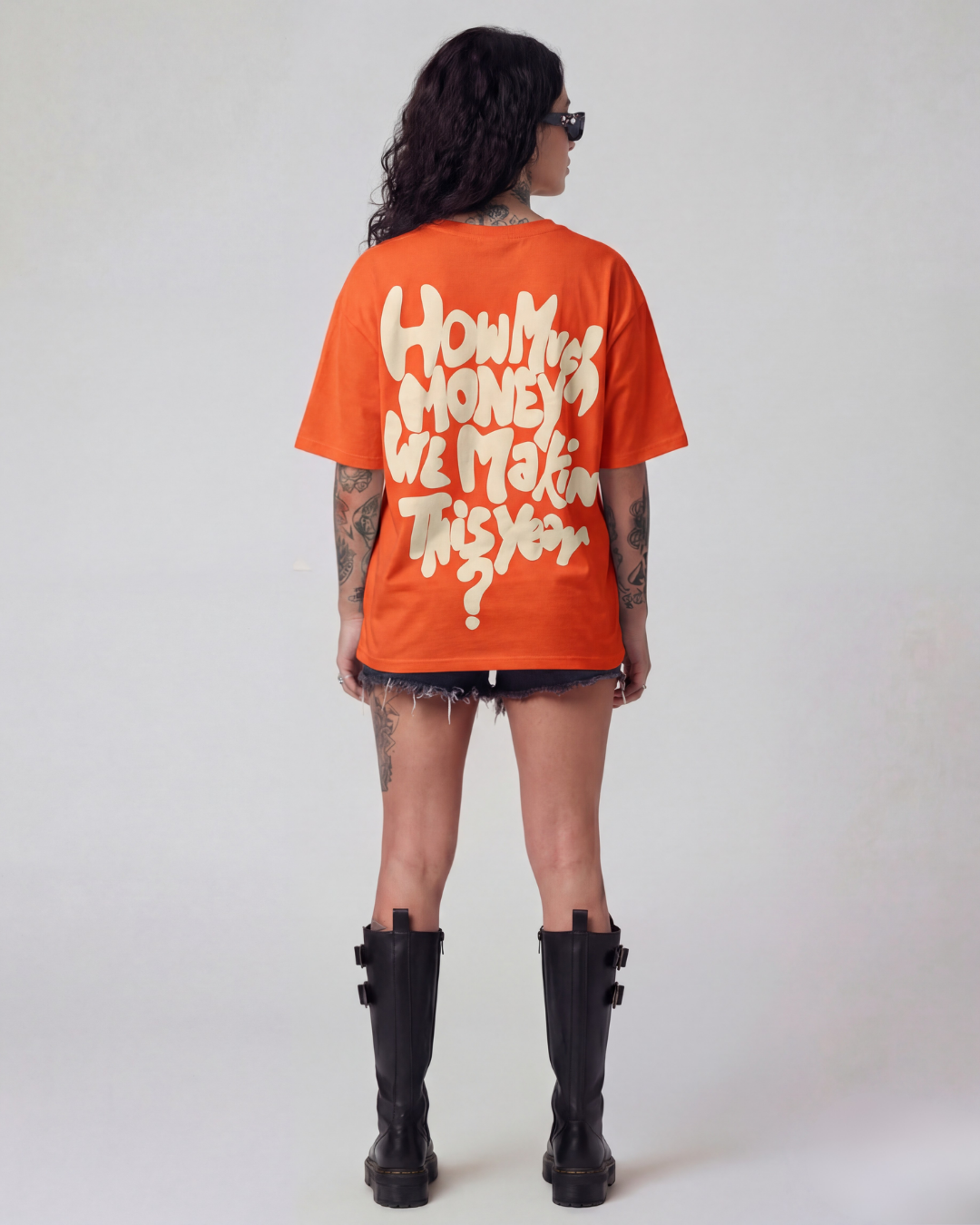 How Much Money Oversized Orange Unisex T-shirt