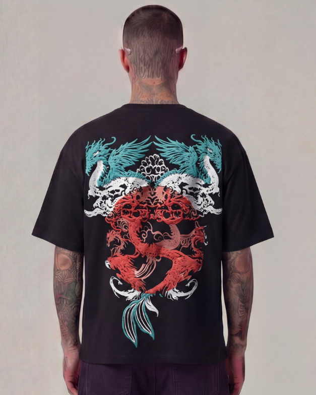 House of Dragons Oversized Black Unisex T-shirt