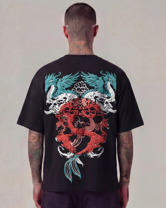 House of Dragons Oversized Black Unisex T-shirt