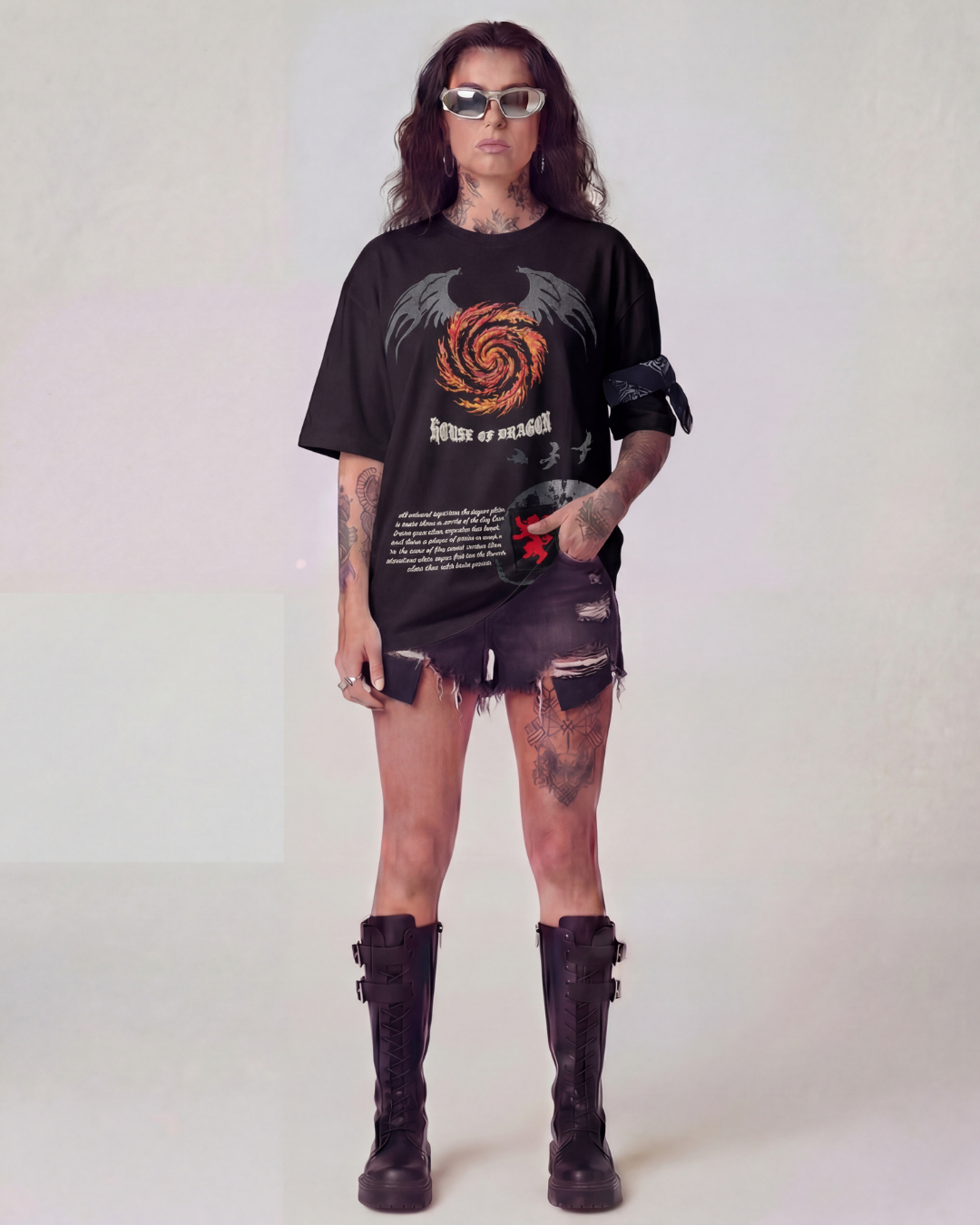 House of Dragons Oversized Black Unisex T-shirt