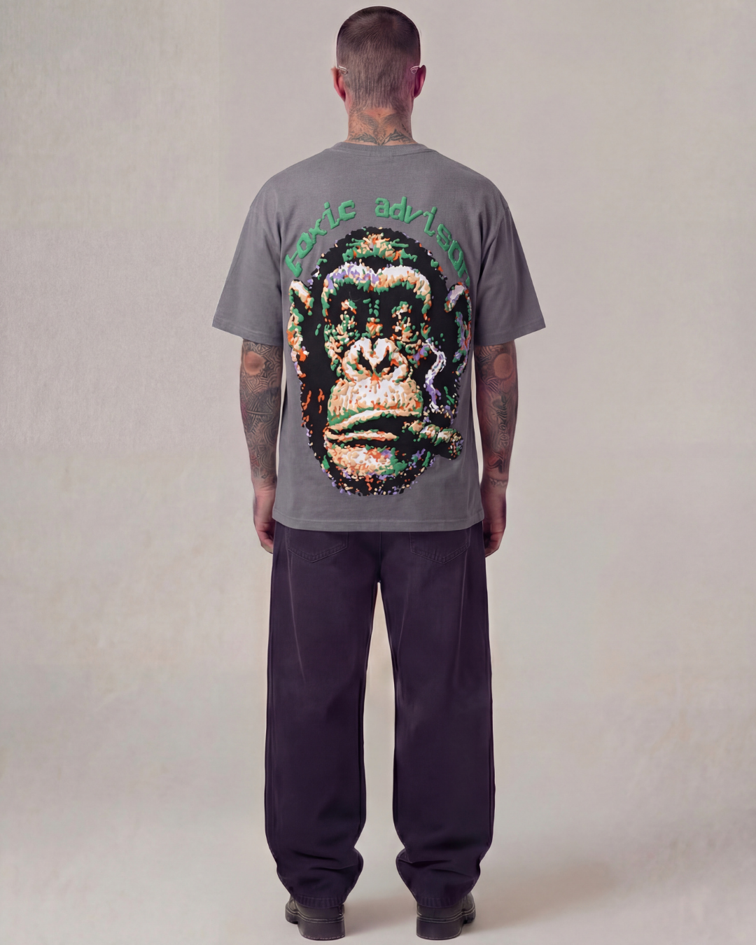Toxic Advisor Over Size Grey Unisex T-shirt