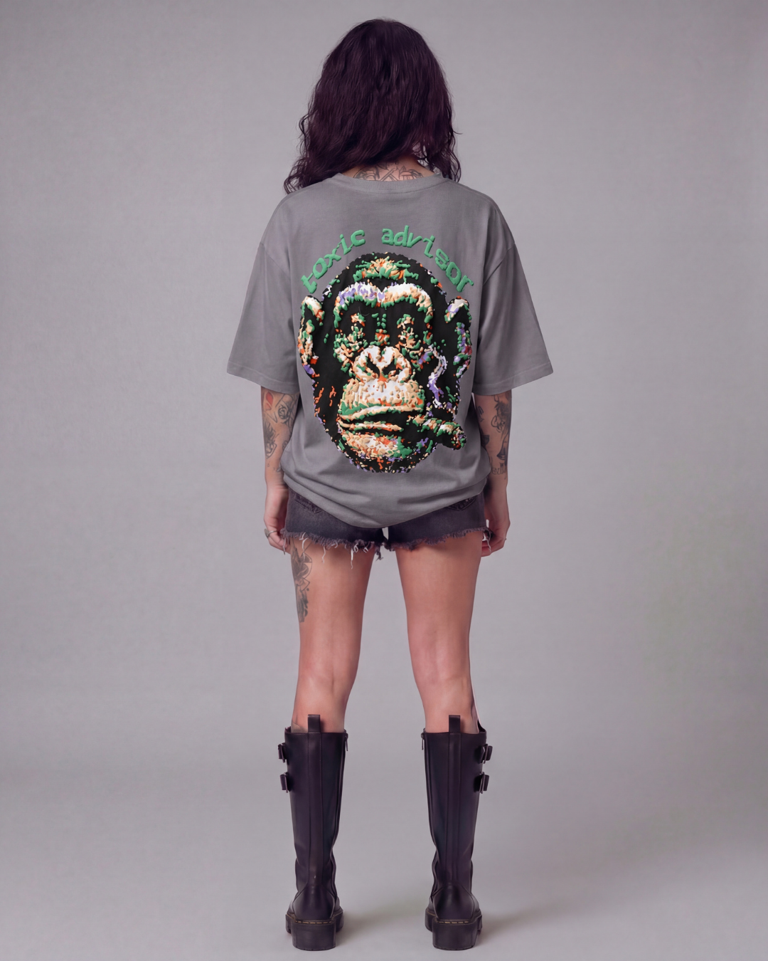 Toxic Advisor Over Size Grey Unisex T-shirt
