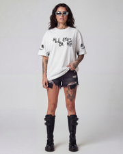 All Eyes On Me Oversized OffWhite Unisex T-shirt