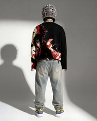 Itachi Uchiha “Mind Split” Unisex Sweatshirt Offwhite | Black