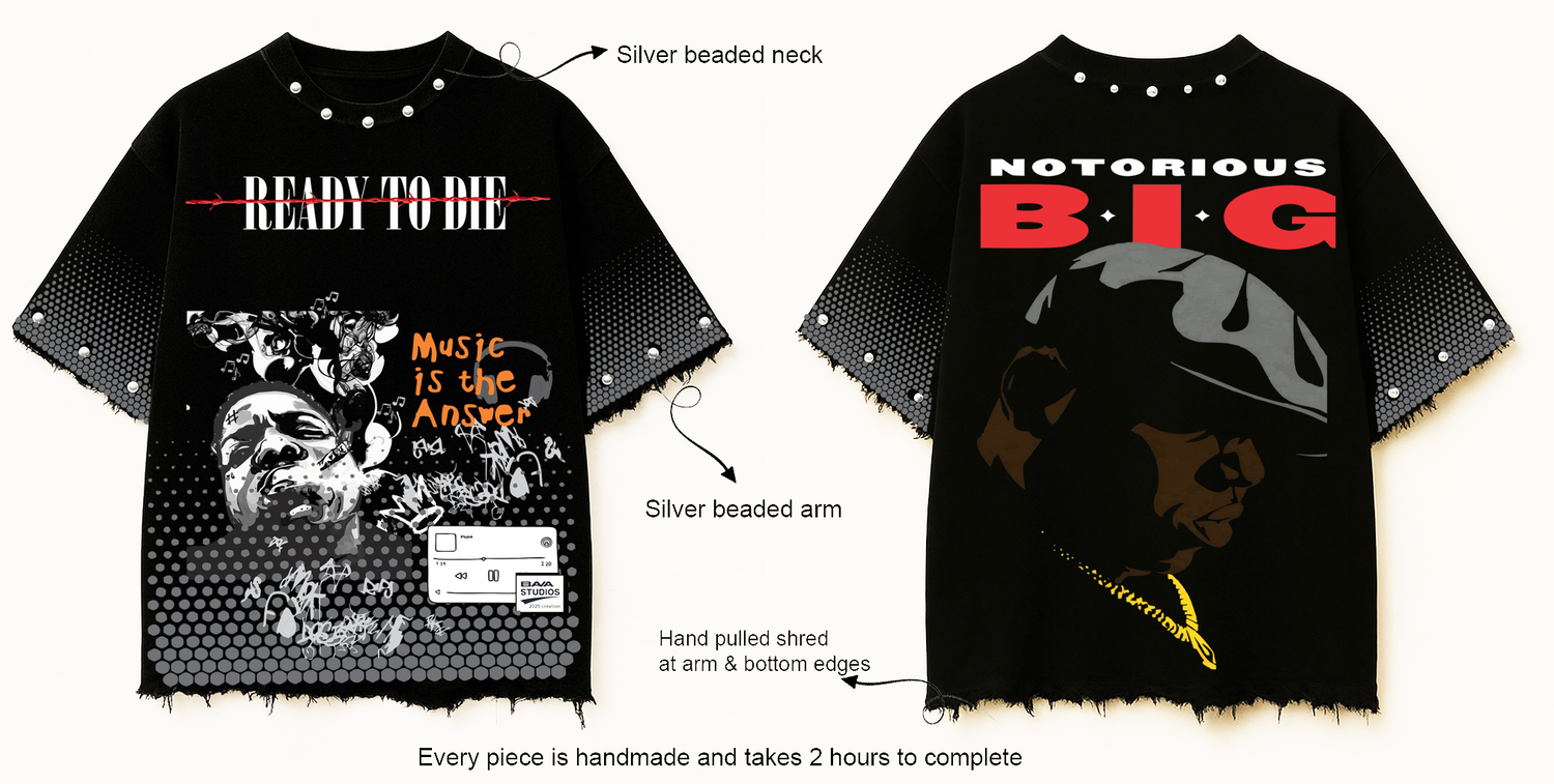 NOTORIOUS B.I.G OVERSIZE UNISEX BLACK TSHIRT (BOXYFIT)