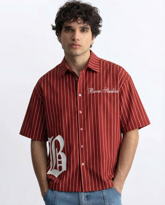 Sinner Society Red Oversize Shirt (Boxy fit)